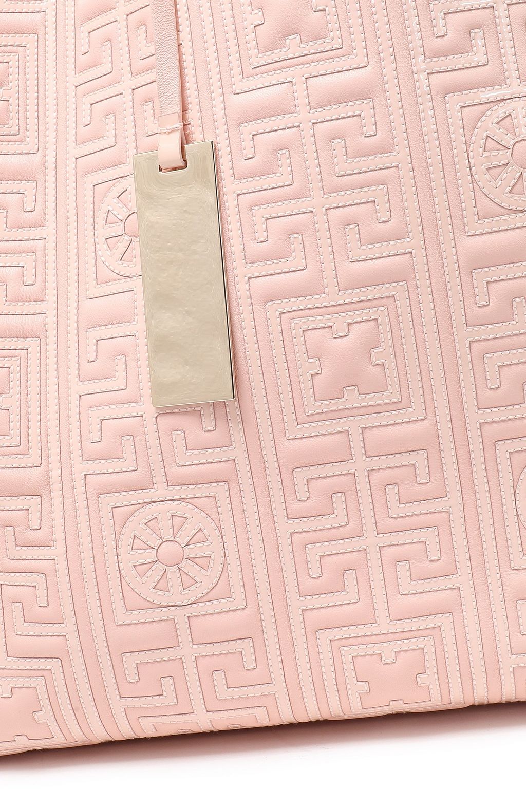 VERSACE Quilted patent and smooth-leather tote