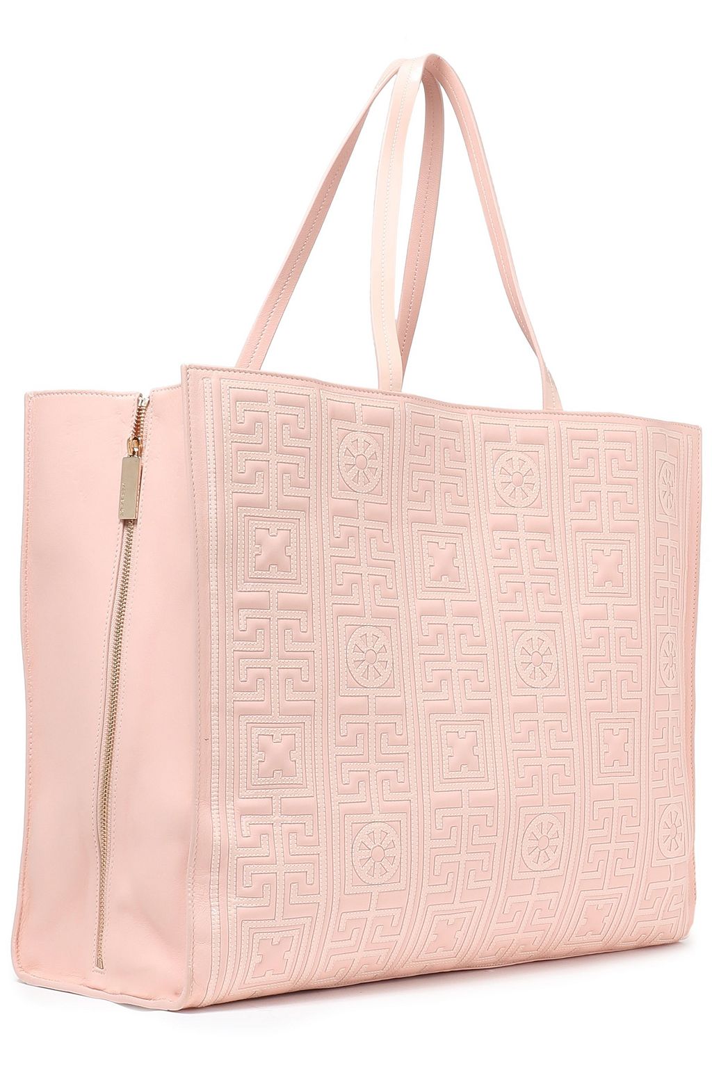 VERSACE Quilted patent and smooth-leather tote
