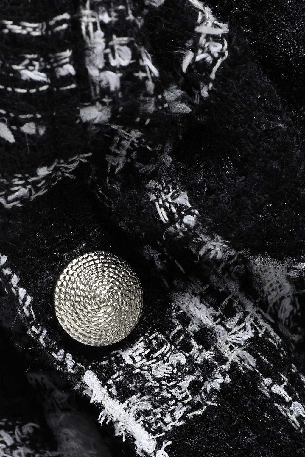 FAITH CONNEXION Button-embellished checked bouclé-tweed midi skirt