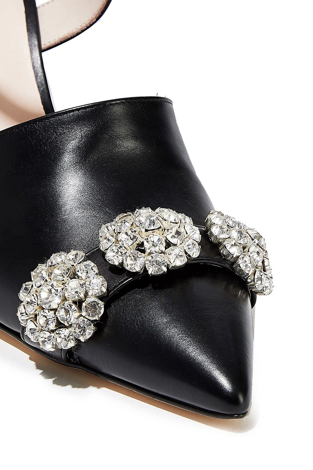 CHRISTOPHER KANE Crystal-embellished leather pumps