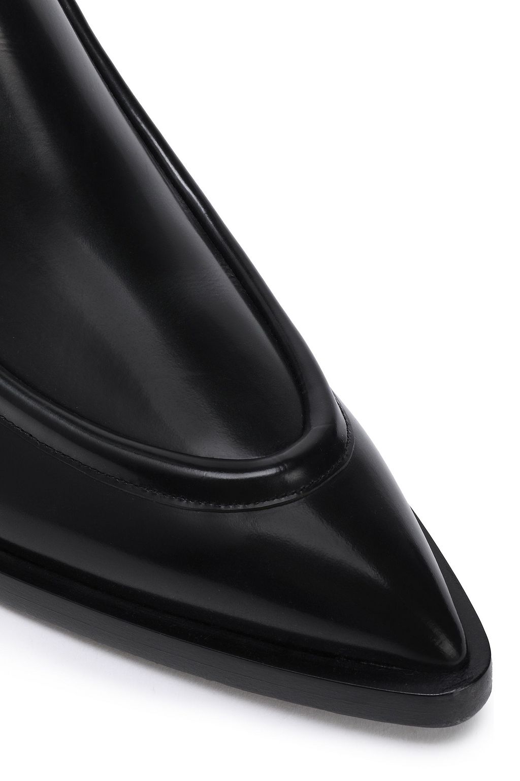 JIL SANDER Glossed-leather ankle boots