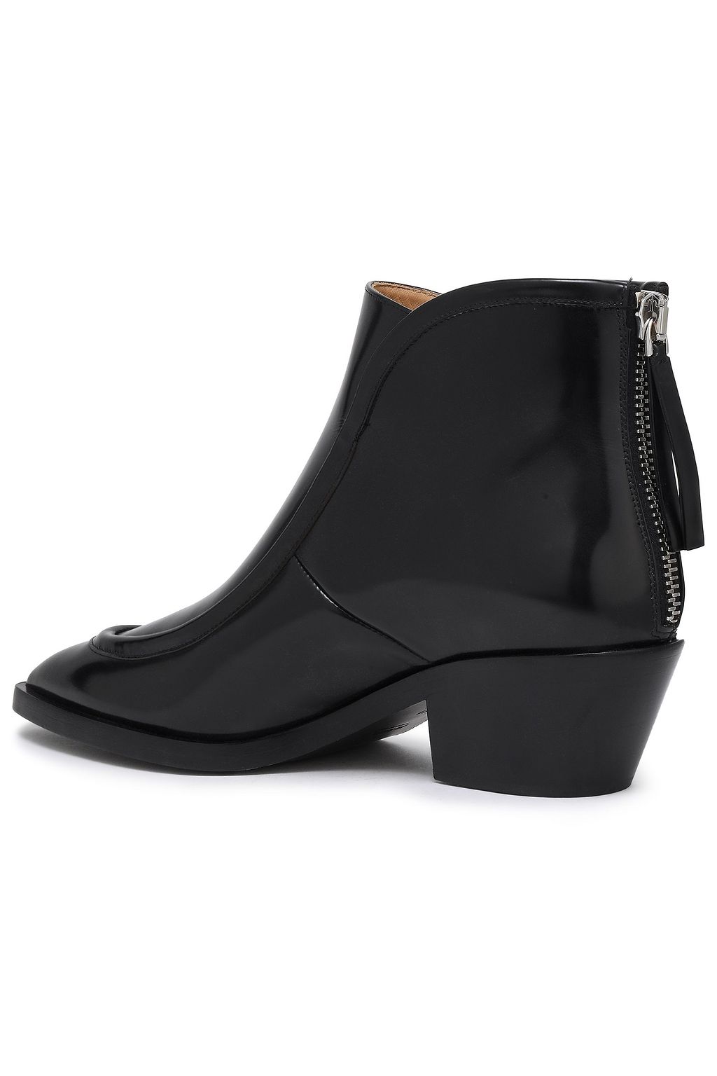 JIL SANDER Glossed-leather ankle boots