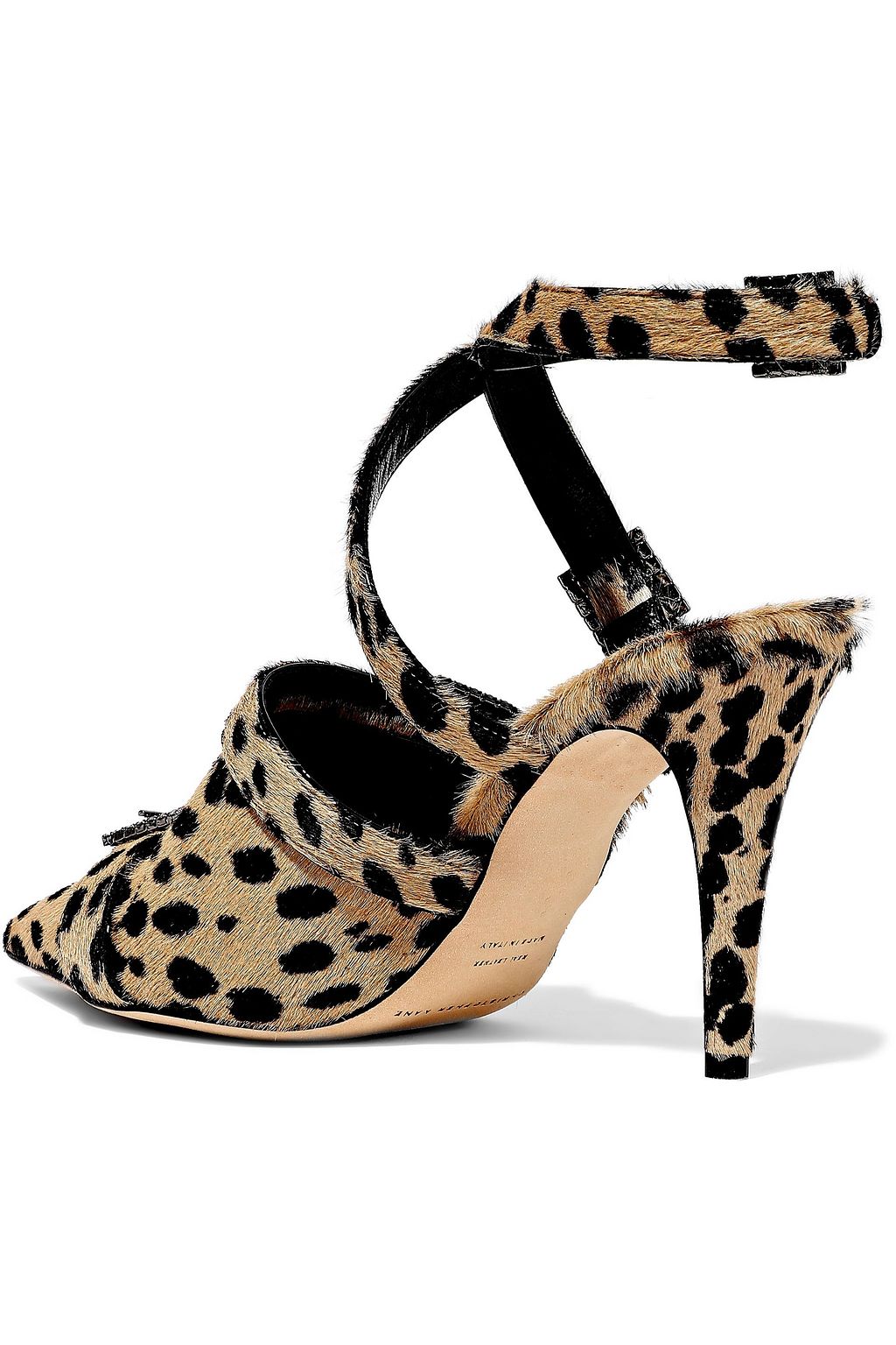 CHRISTOPHER KANE Crystal-embellished leopard-print calf hair pumps