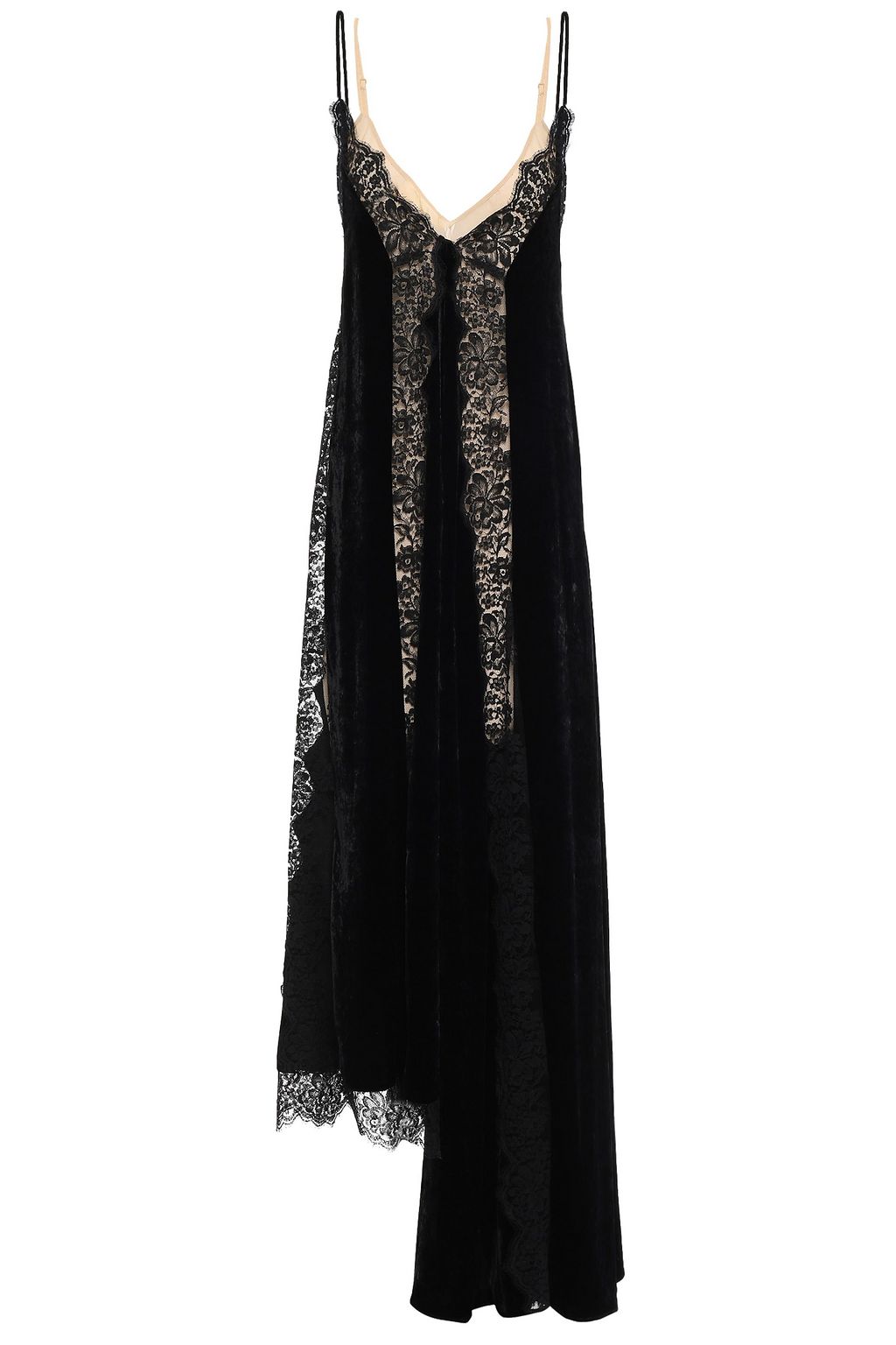 STELLA MCCARTNEY Guipure lace-paneled velvet midi dress | Sale up to 70 ...