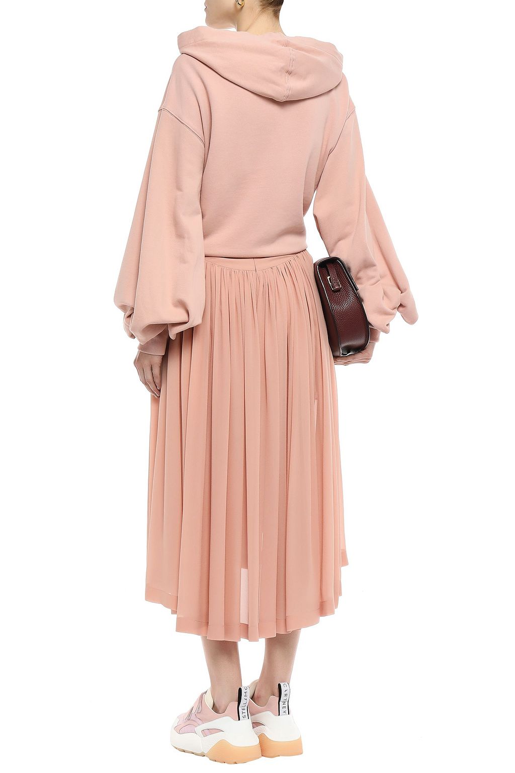 STELLA MCCARTNEY Gathered silk-georgette midi skirt