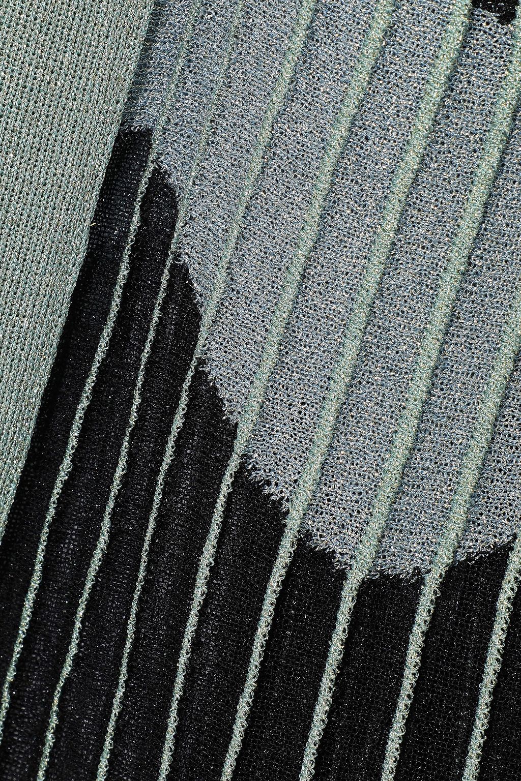 M MISSONI Metallic ribbed crochet-knit cardigan