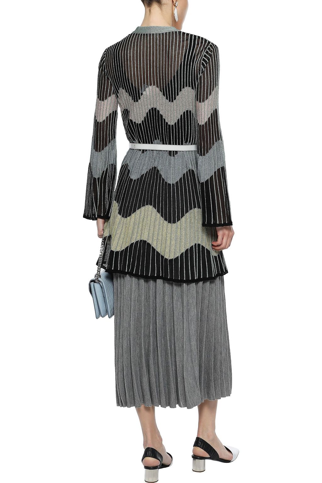 M MISSONI Metallic ribbed crochet-knit cardigan