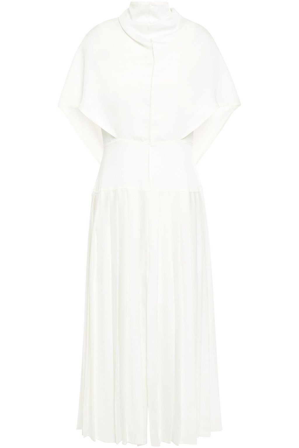 white cape midi dress