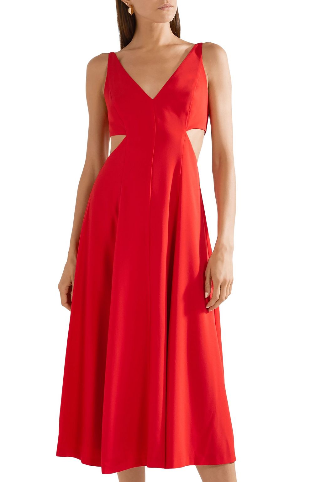 GREY JASON WU Cutout crepe de chine midi dress