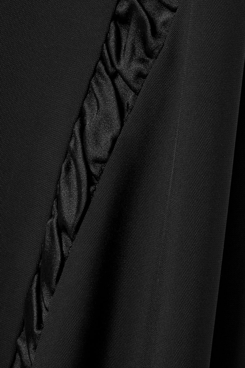 THE ROW Ruched satin-trimmed cady midi dress