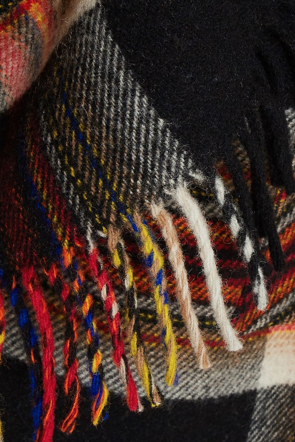 CALVIN KLEIN 205W39NYC + Pendleton double-breasted fringed checked wool coat