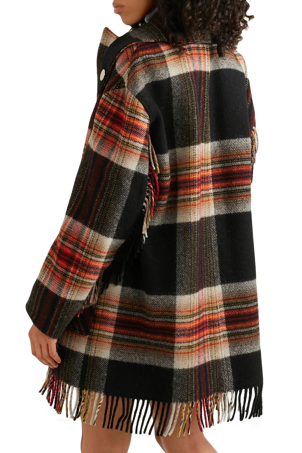 CALVIN KLEIN 205W39NYC + Pendleton double-breasted fringed checked wool coat