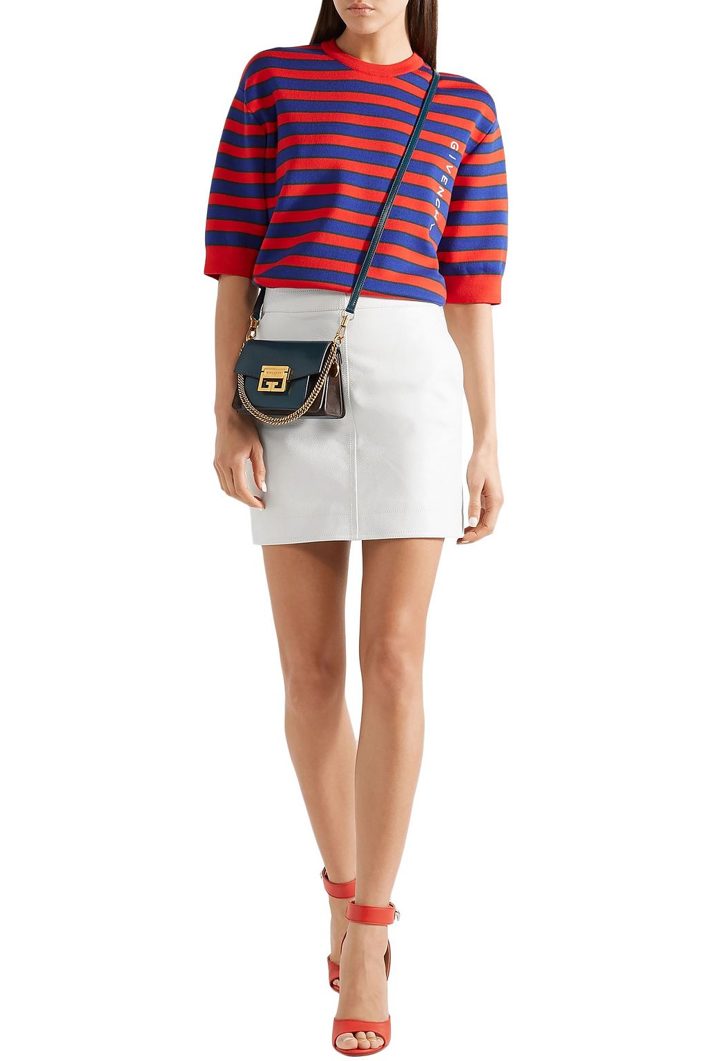 GIVENCHY Embellished leather mini skirt