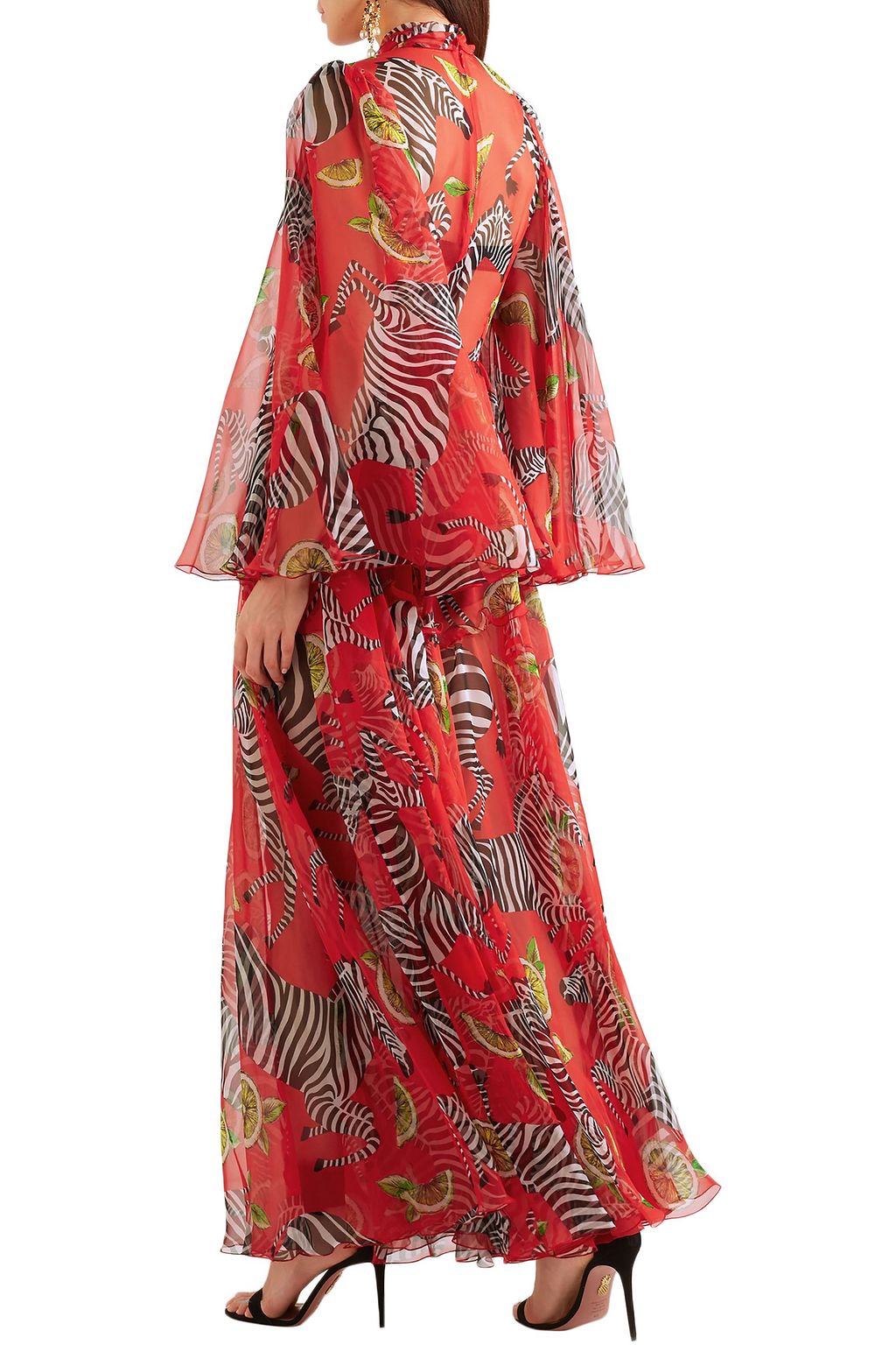 DOLCE&GABBANA Printed silk-chiffon wide-leg jumpsuit