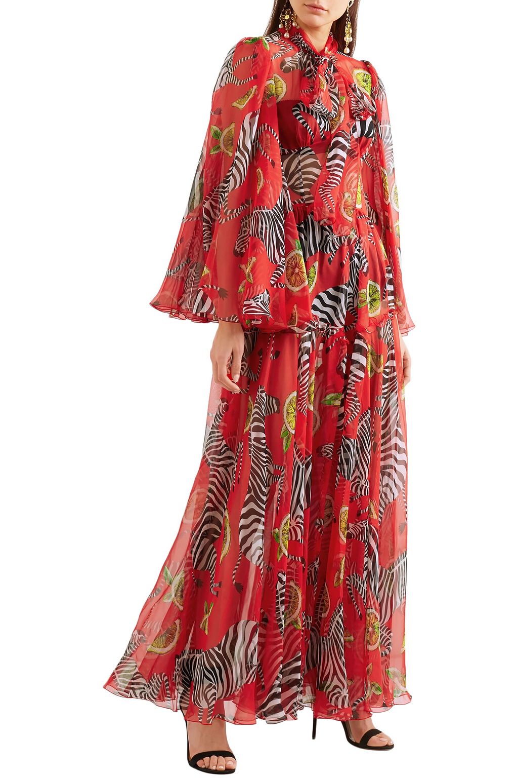DOLCE&GABBANA Printed silk-chiffon wide-leg jumpsuit