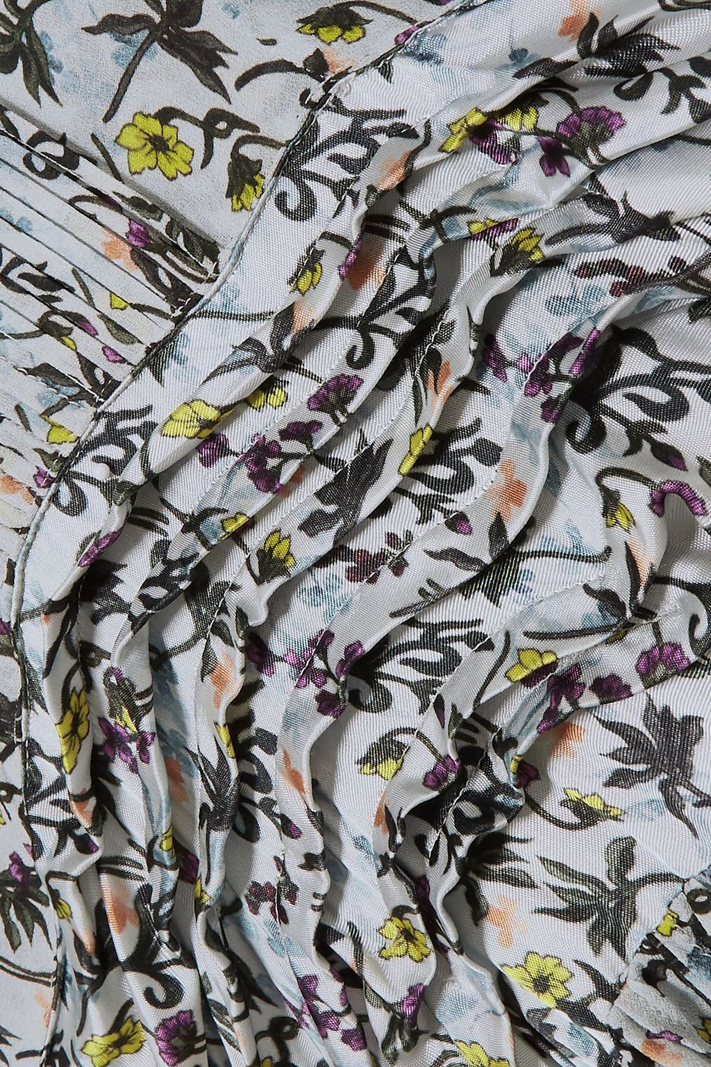 CHLOÉ Ruffle-trimmed pleated floral-print georgette midi dress