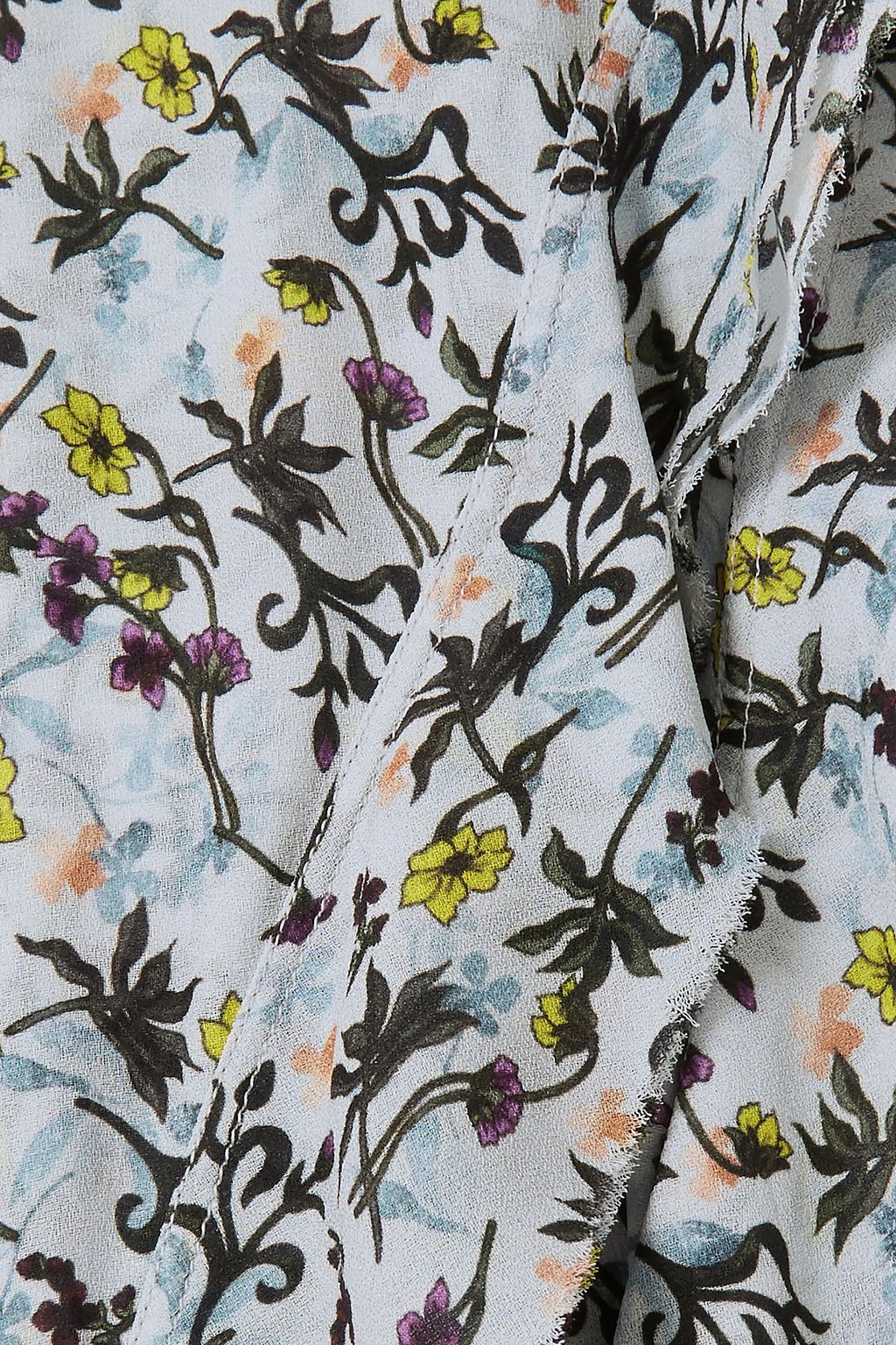 CHLOÉ Ruffle-trimmed pleated floral-print georgette midi dress