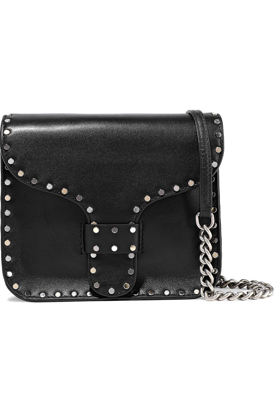 Black Studded Leather Shoulder Bag Up To 70 Off The Black Studded Leather Shoulder Bag
