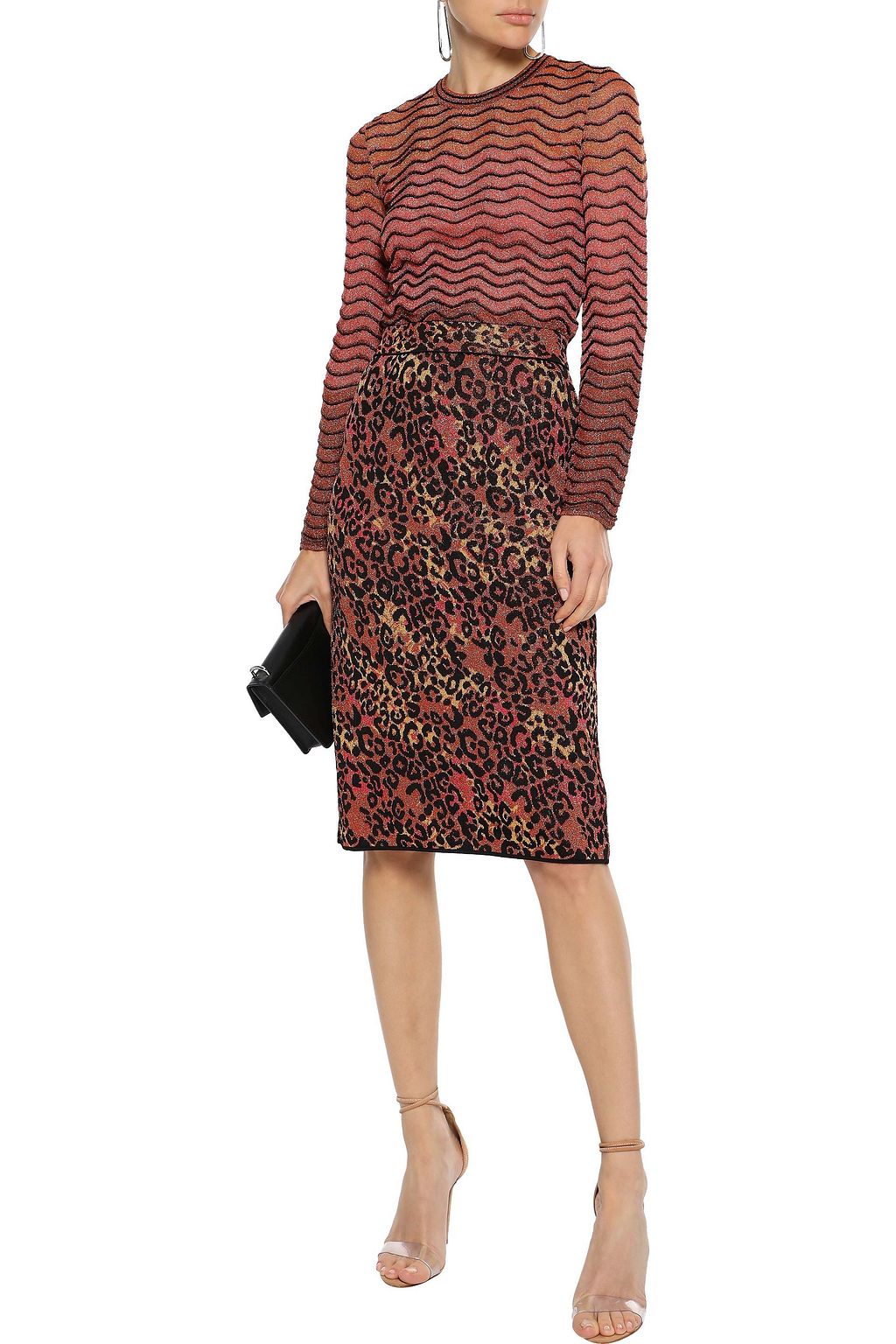 M MISSONI Metallic jacquard-knit pencil skirt