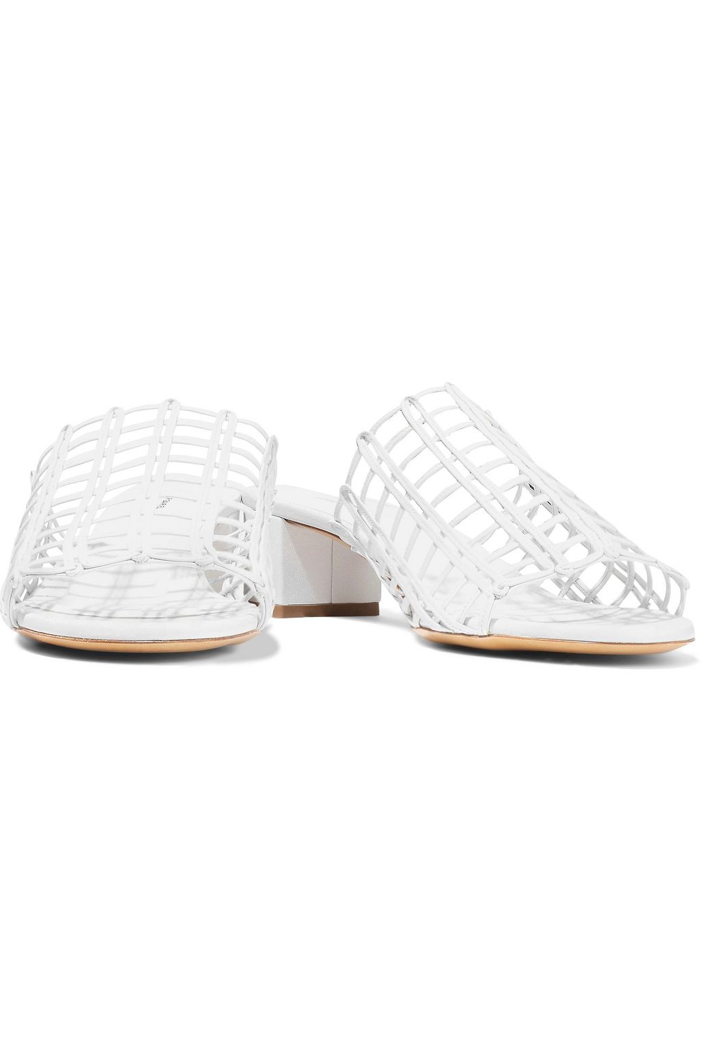 MANSUR GAVRIEL Cutout metallic leather mules