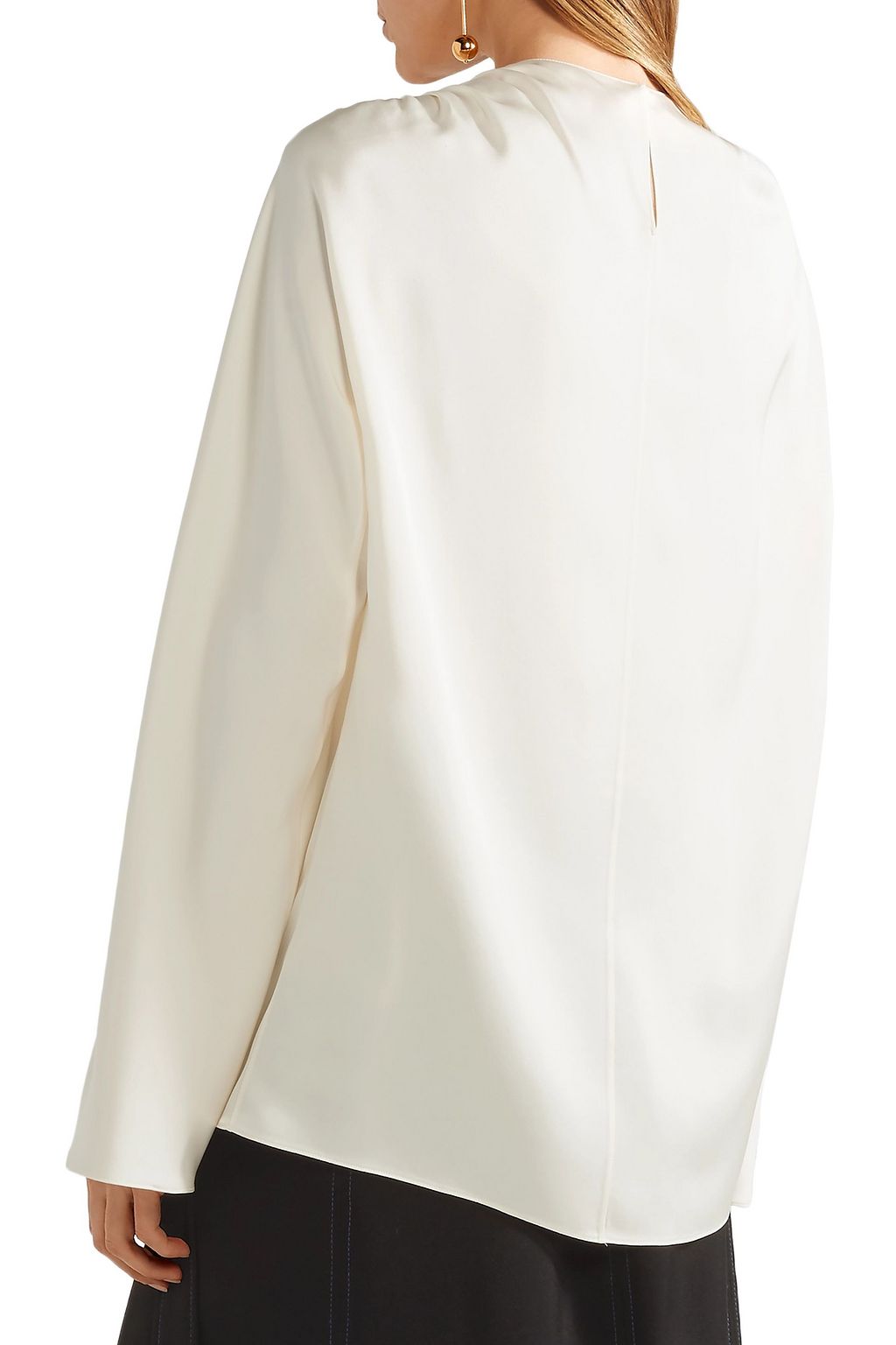 THE ROW Terha ruched silk-satin blouse