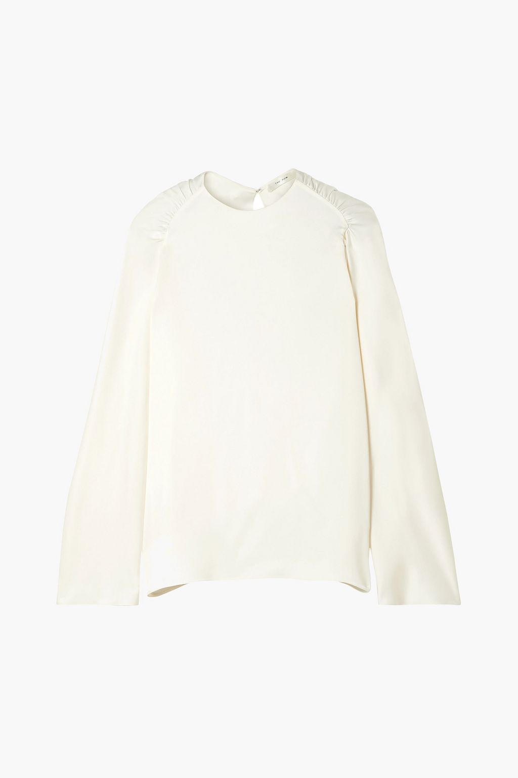 THE ROW Terha ruched silk-satin blouse | THE OUTNET