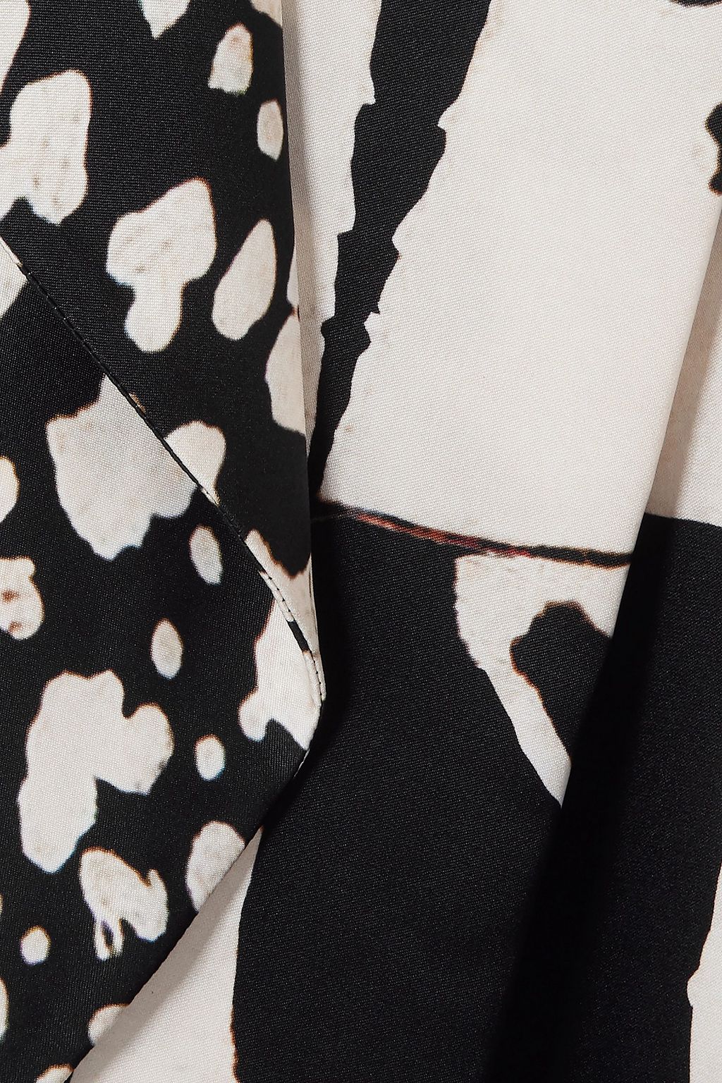 MCQUEEN Asymmetric cutout printed silk crepe de chine midi dress