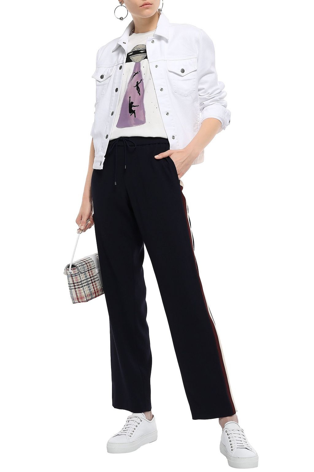 KENZO Striped crepe track pants