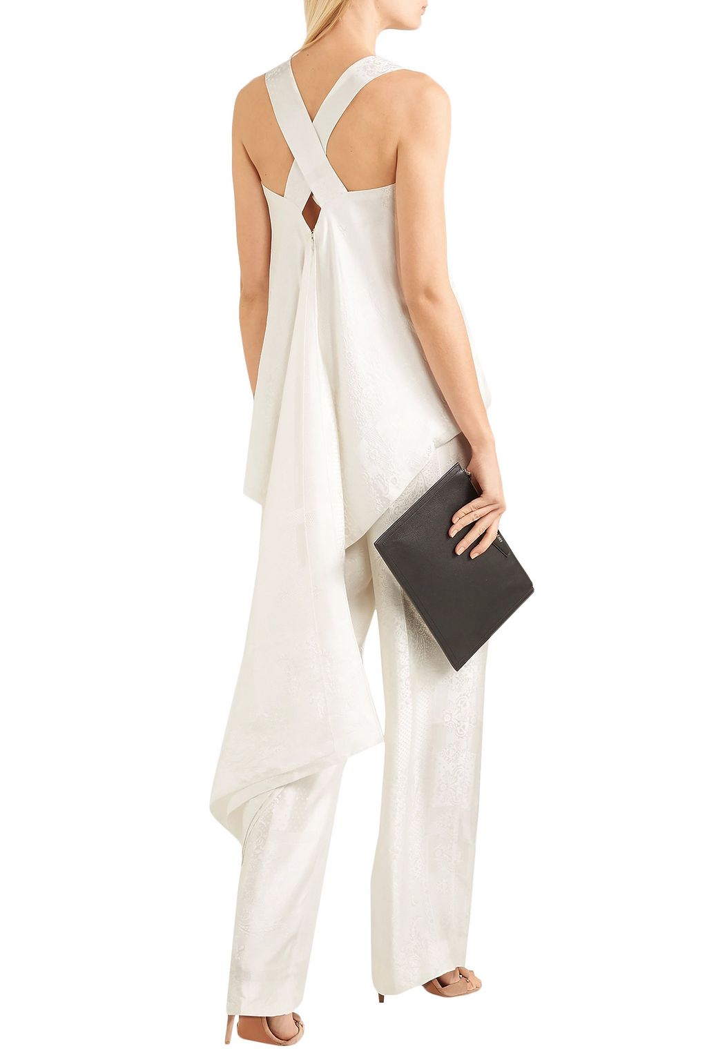 GIVENCHY Draped satin-jacquard top