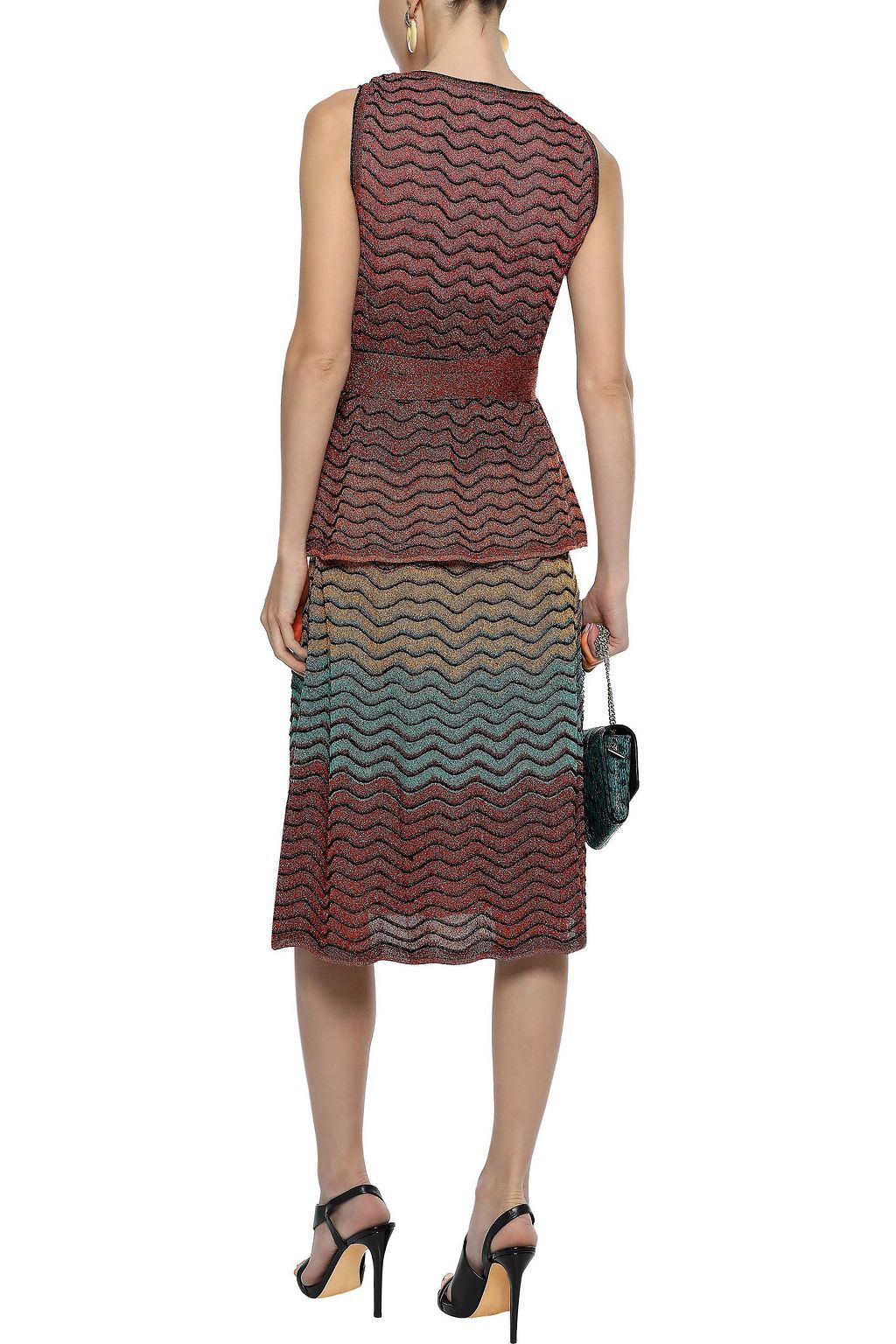 M MISSONI Metallic crochet-knit skirt