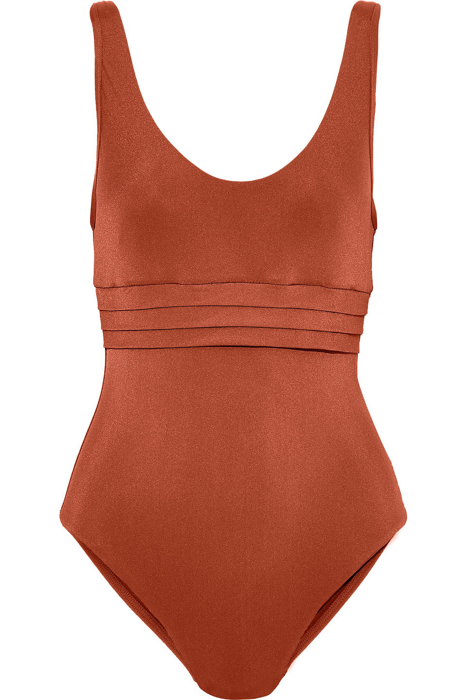 Jets Australia By Jessika Allen Woman Pleated Metallic Swimsuit Copper Size 12