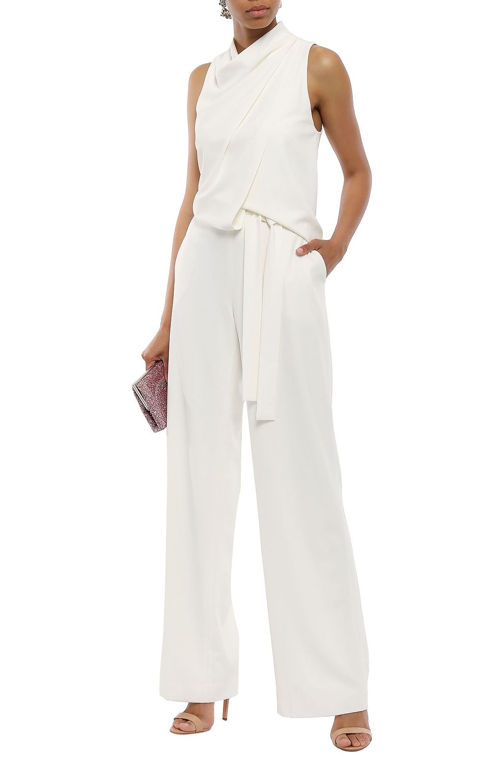 HALSTON HERITAGE Roni drapierter Jumpsuit aus Crêpe