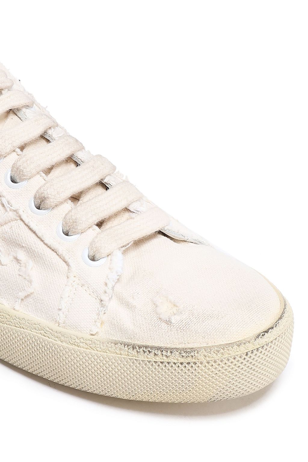SAINT LAURENT Distressed canvas sneakers