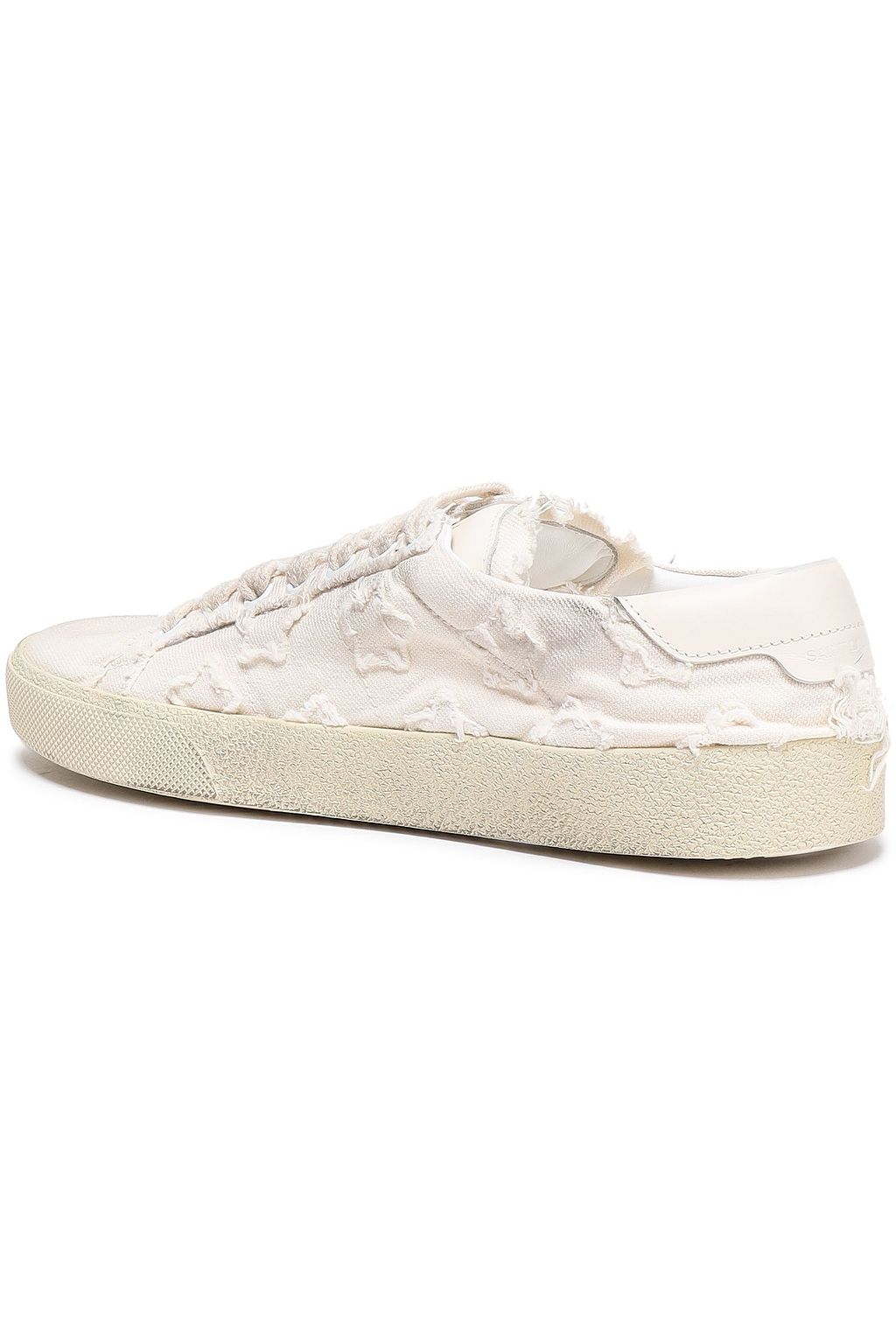 SAINT LAURENT Distressed canvas sneakers