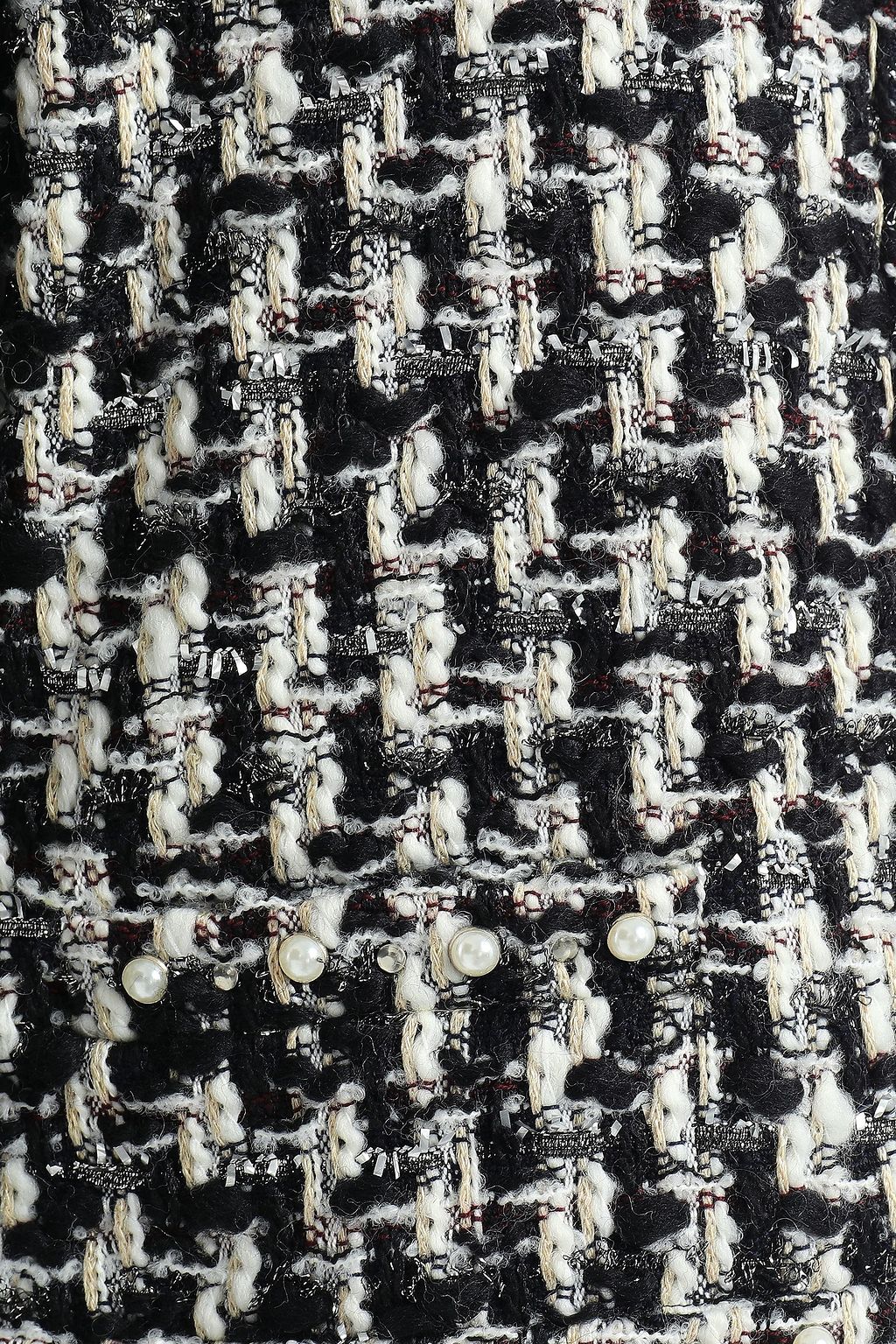 IRO Gonna faux pearl-embellished metallic tweed jacket