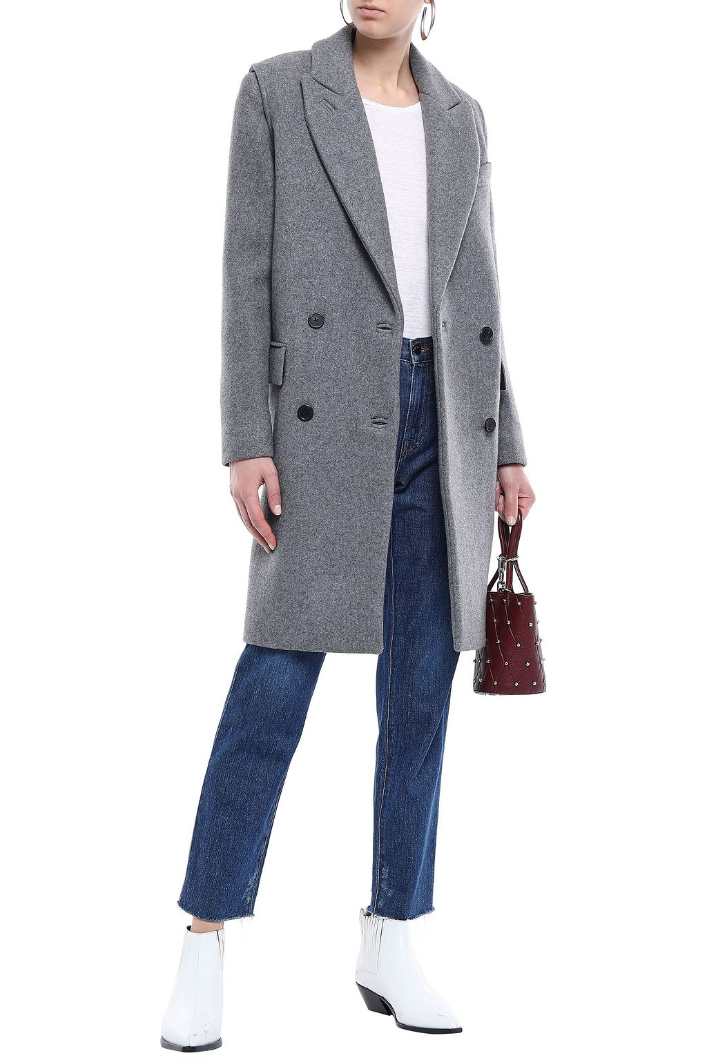 IRO Fine double-breasted wool and cashmere-blend felt coat