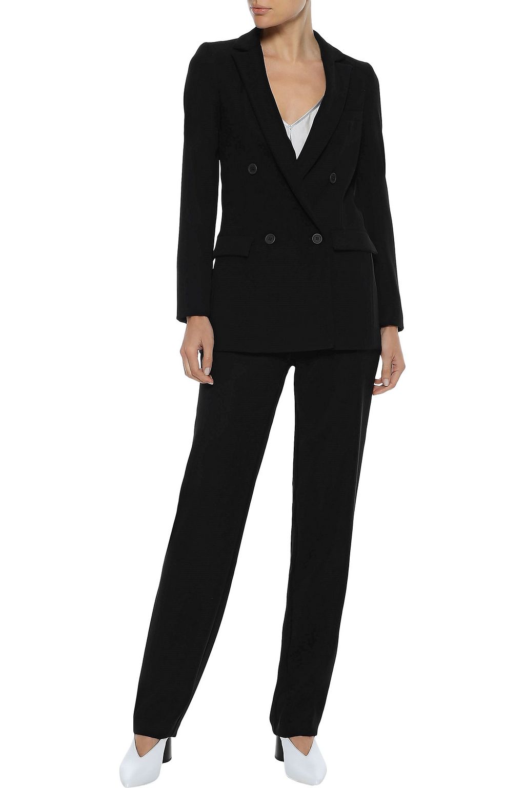 IRIS & INK Oglesby double-breasted crepe blazer