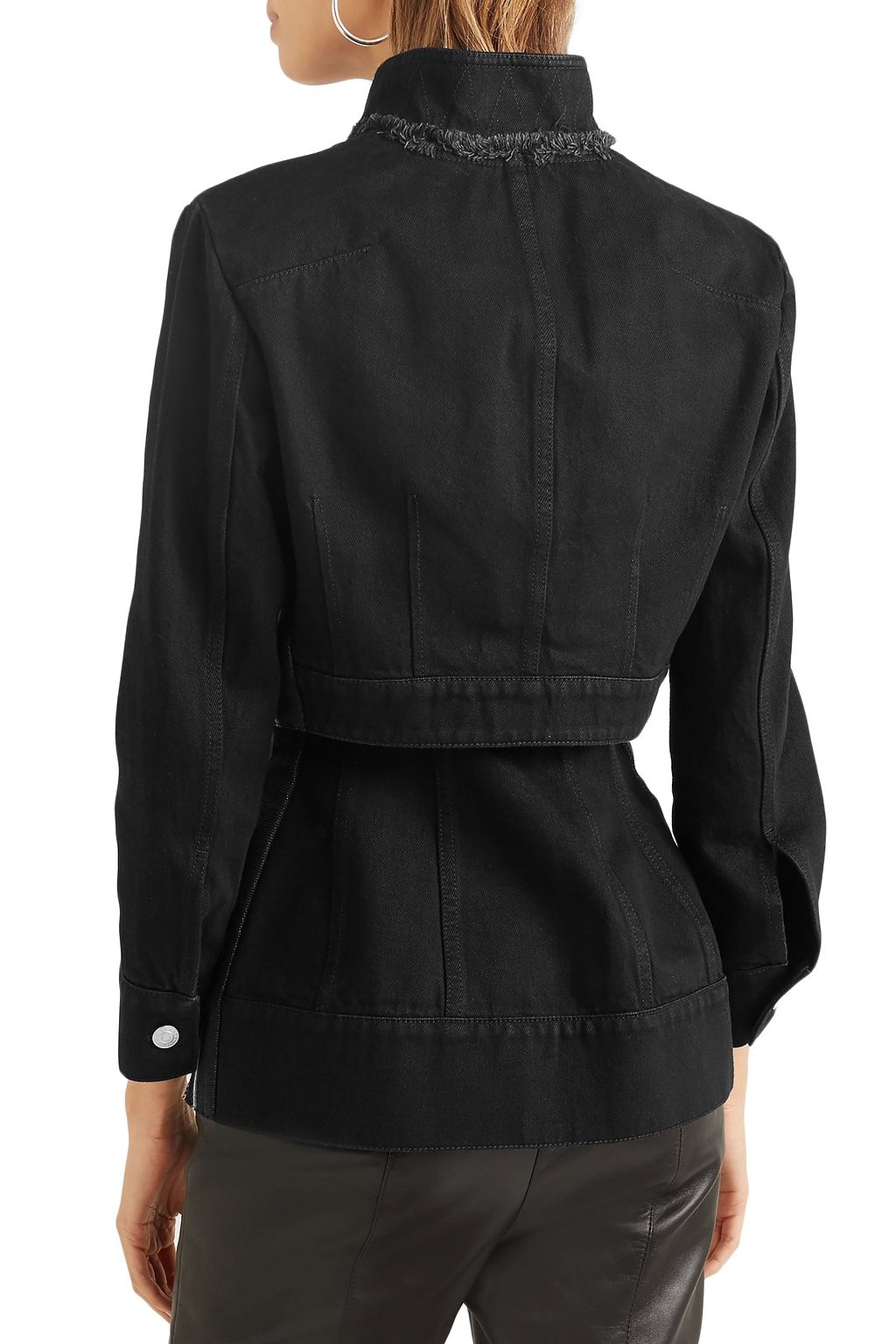 ALEXANDER MCQUEEN Layered grosgrain-trimmed denim jacket