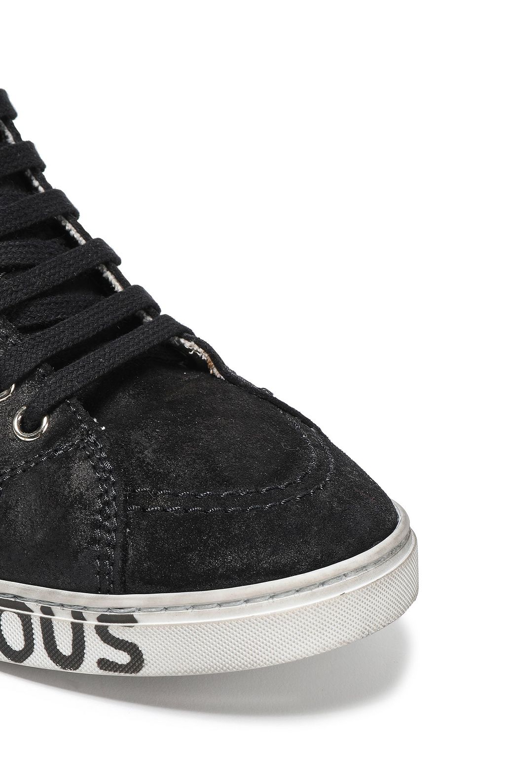 SAINT LAURENT Degradé printed suede-paneled suede sneakers