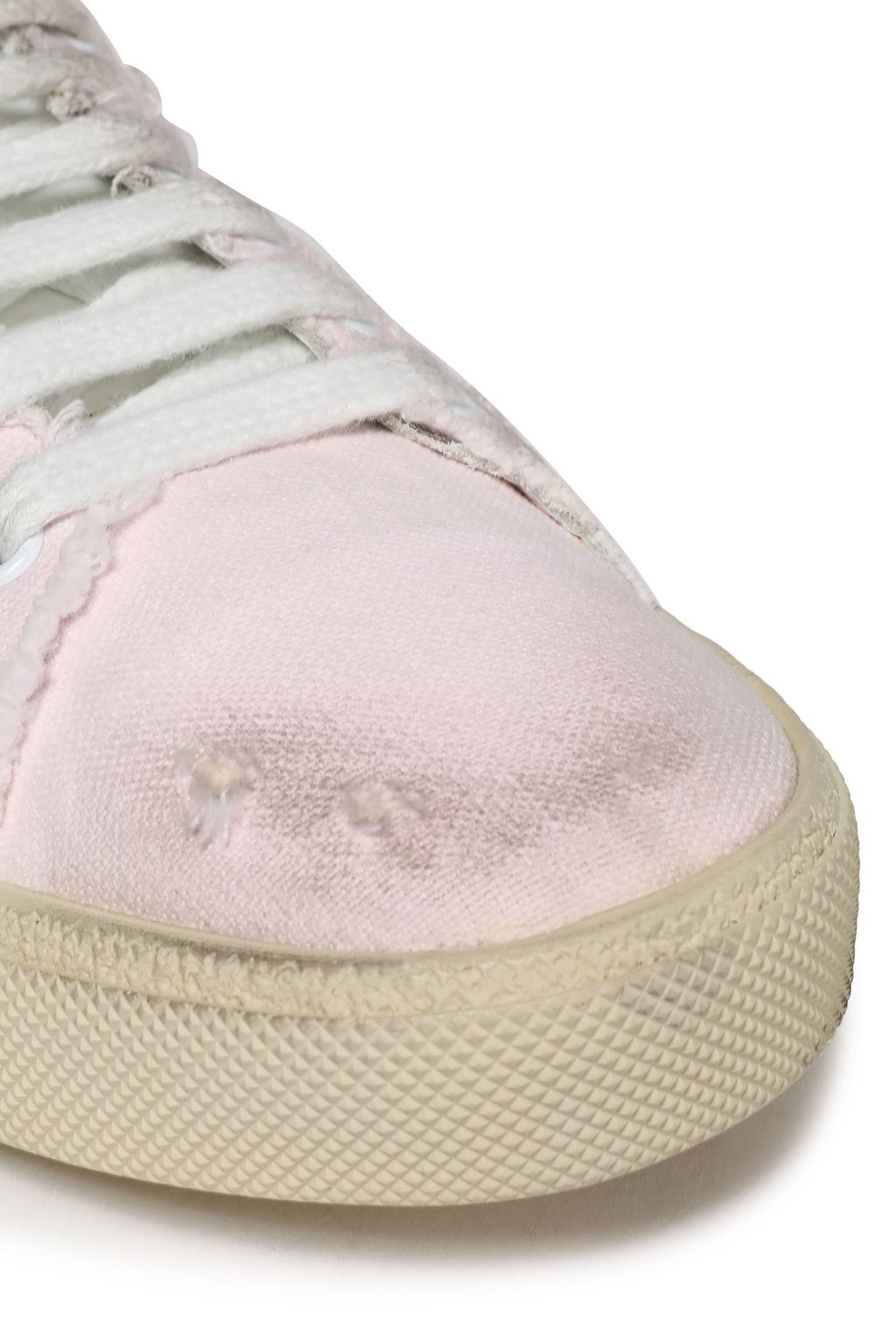 SAINT LAURENT Distressed canvas sneakers