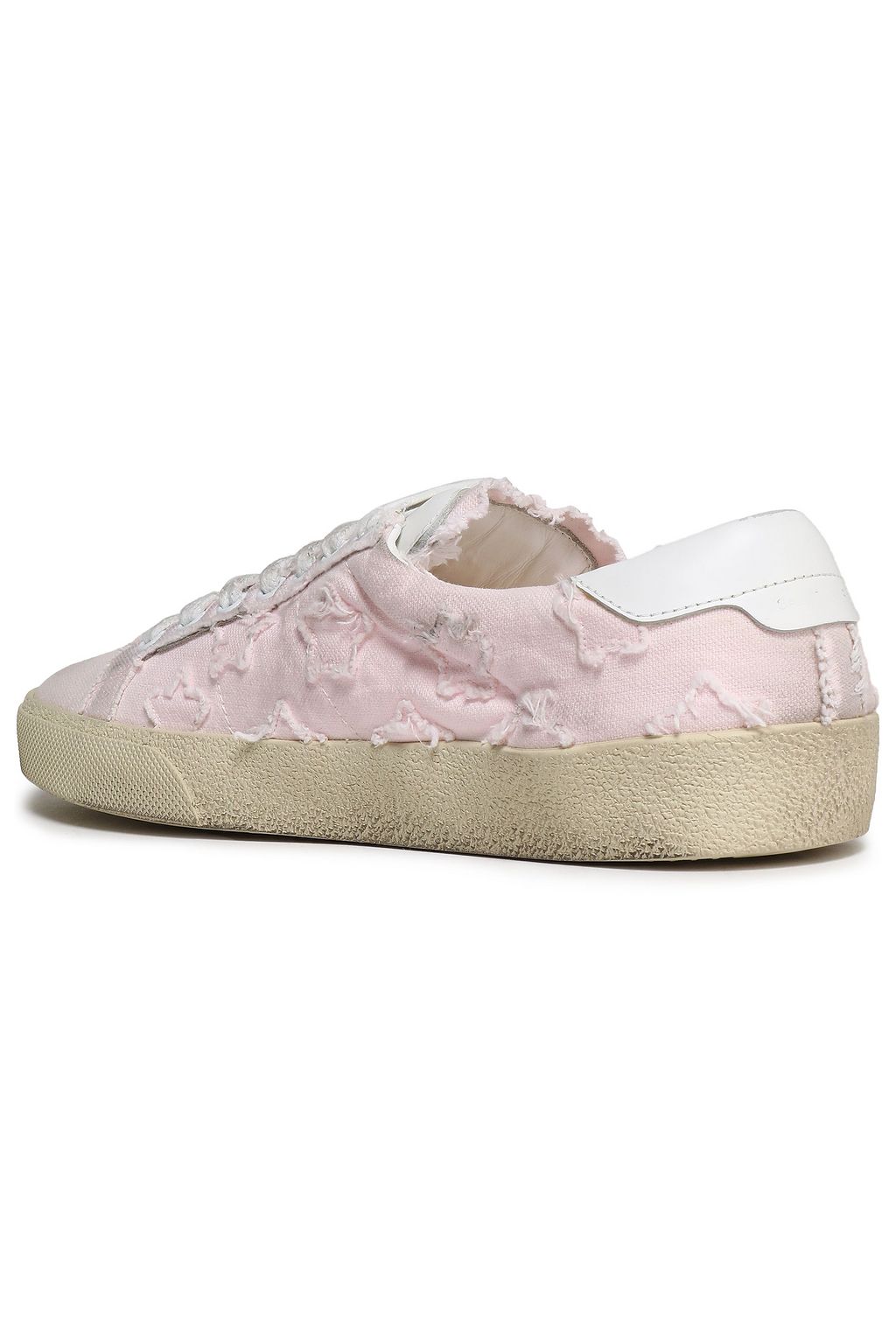 SAINT LAURENT Distressed canvas sneakers
