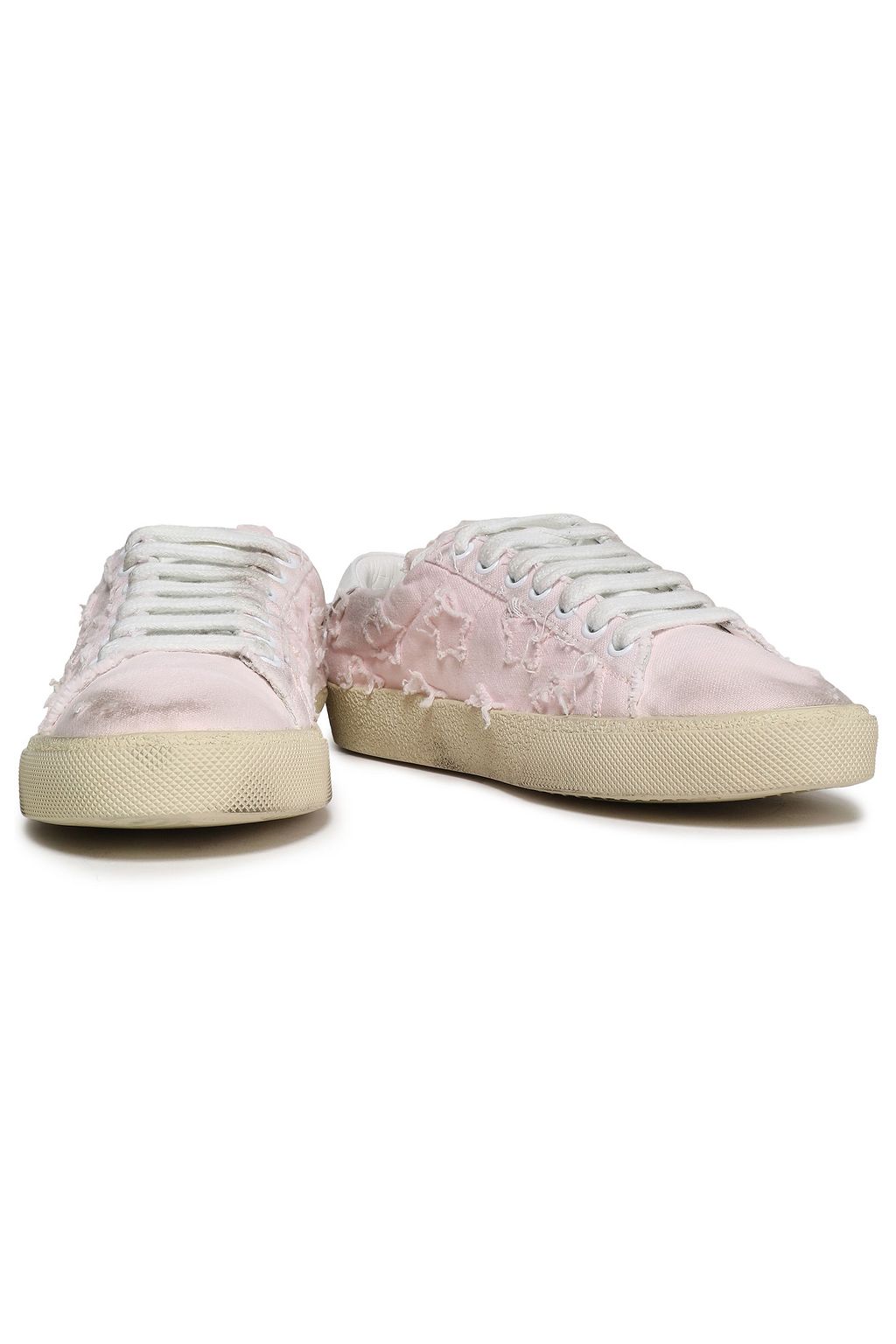 SAINT LAURENT Distressed canvas sneakers