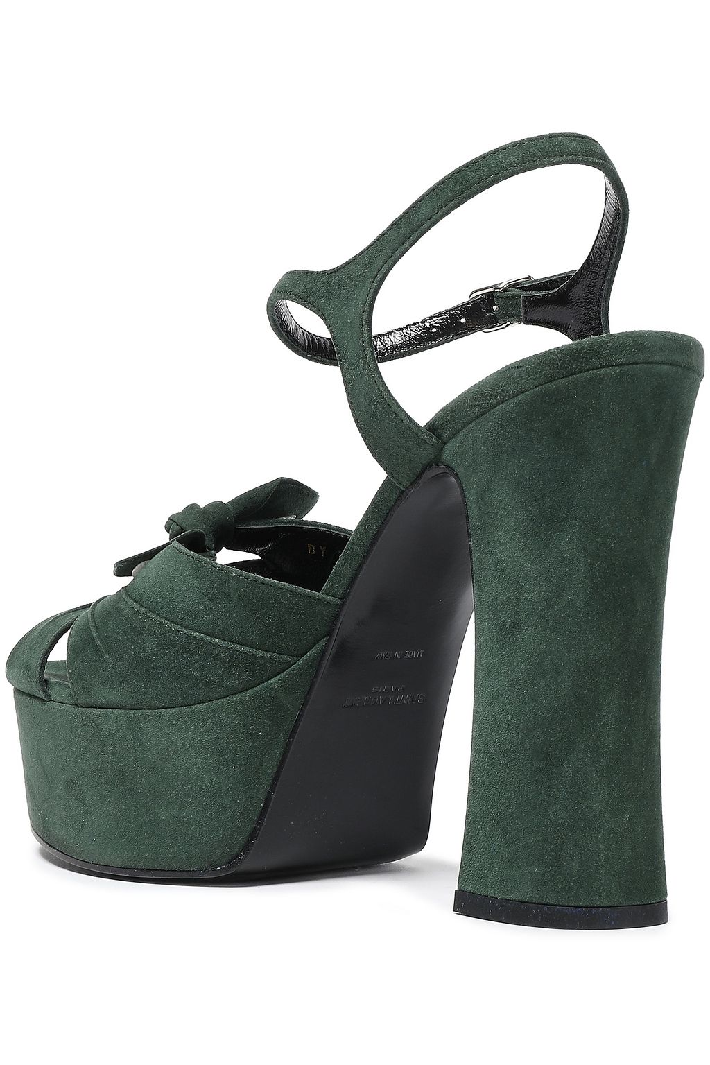 SAINT LAURENT Knotted suede platform sandals