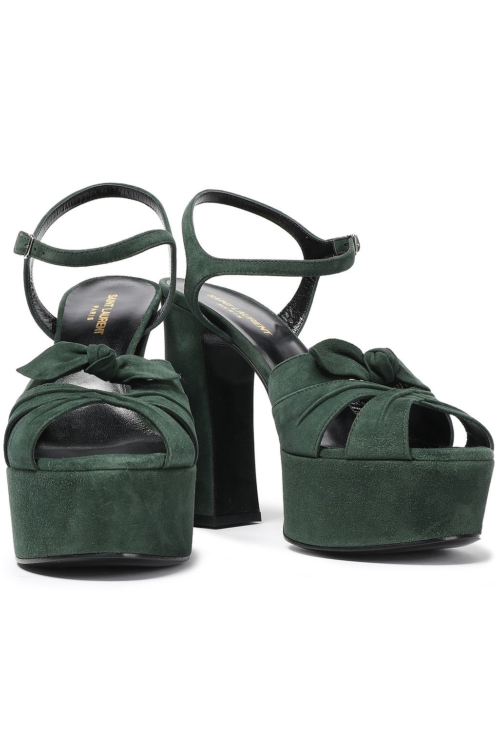SAINT LAURENT Knotted suede platform sandals