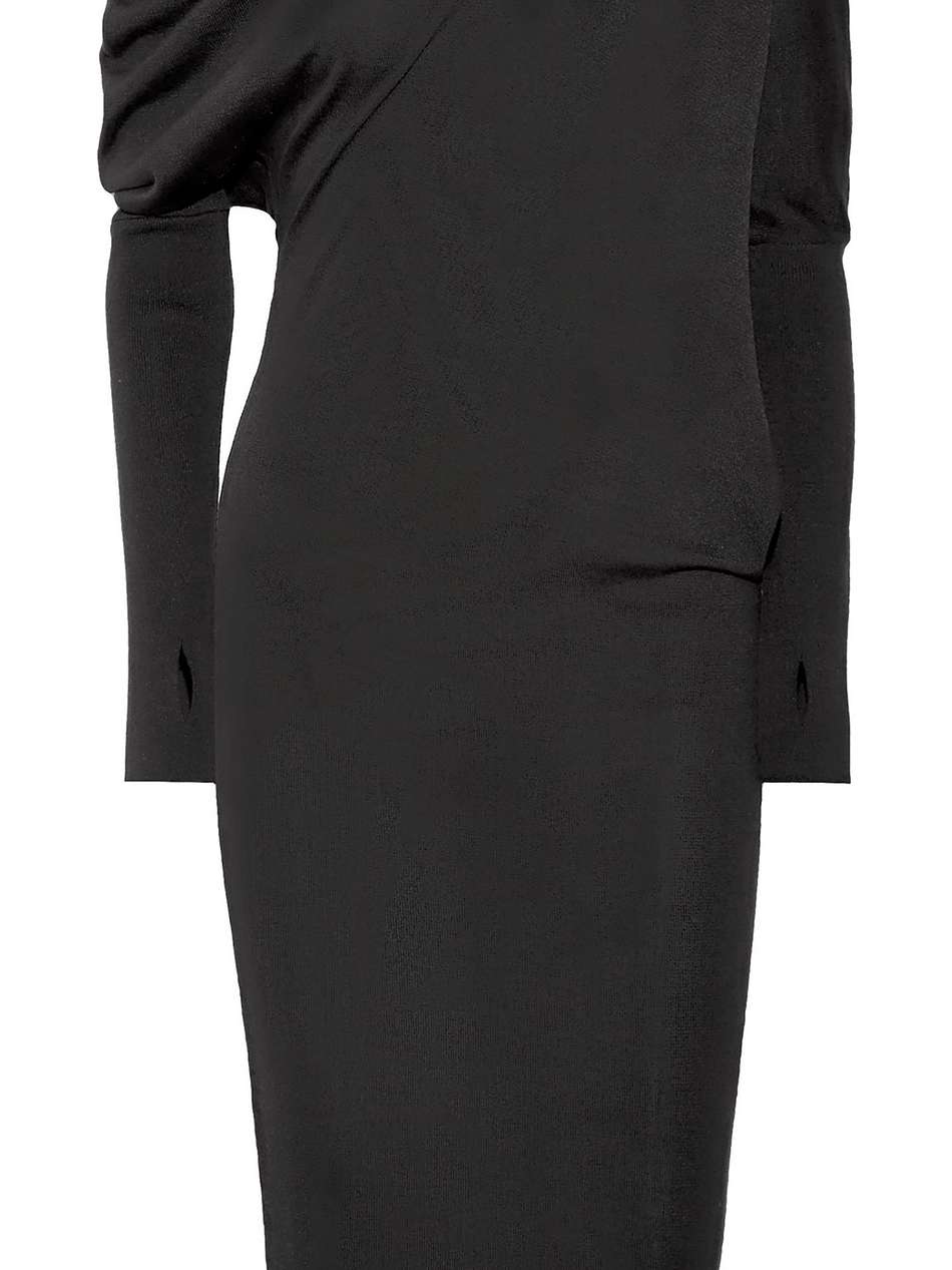 one-shoulder cashmere and silk-blend blend midi dress