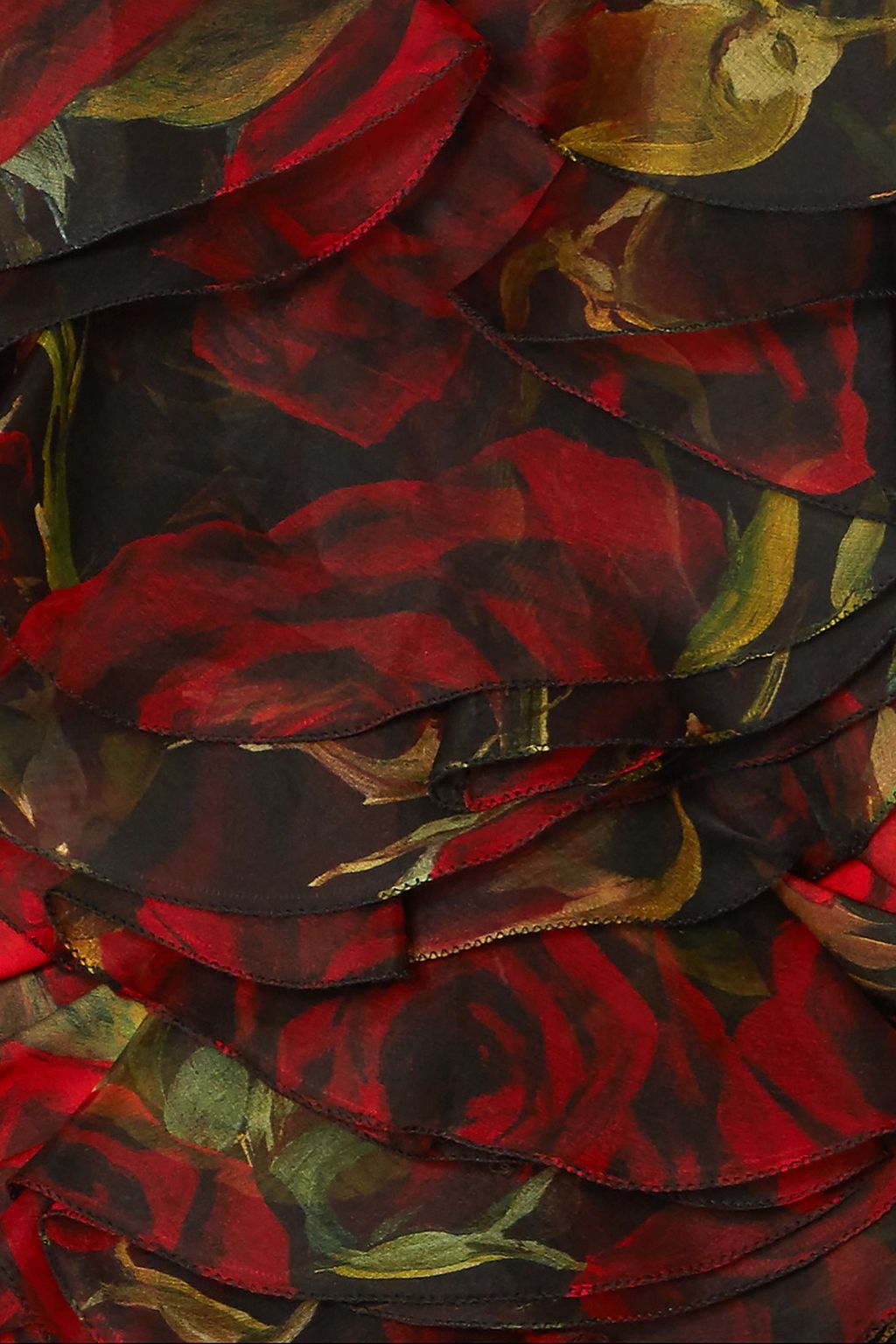 DOLCE&GABBANA Organza-trimmed floral-print silk-blend charmeuse mini dress
