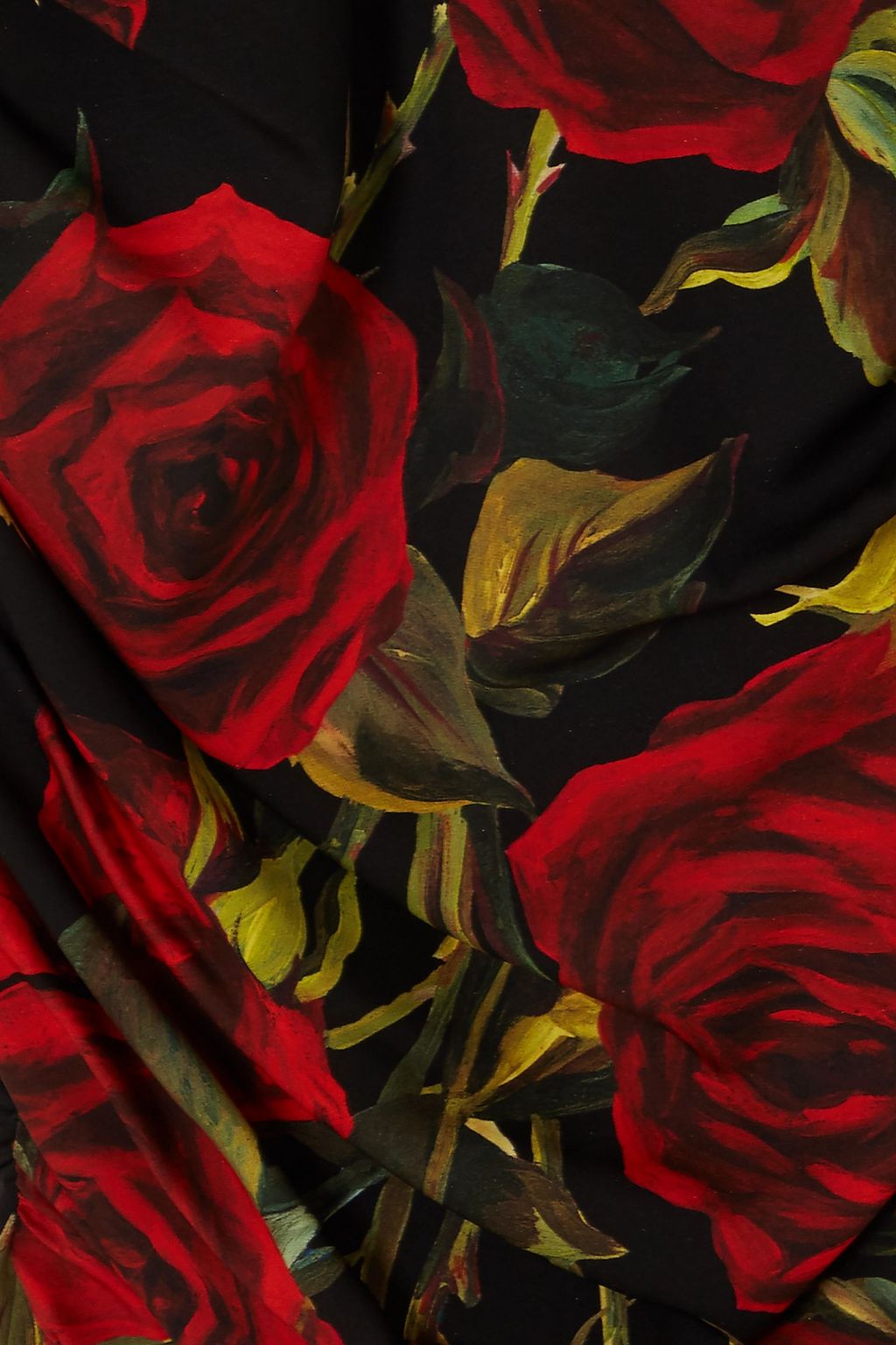 DOLCE&GABBANA Organza-trimmed floral-print silk-blend charmeuse mini dress