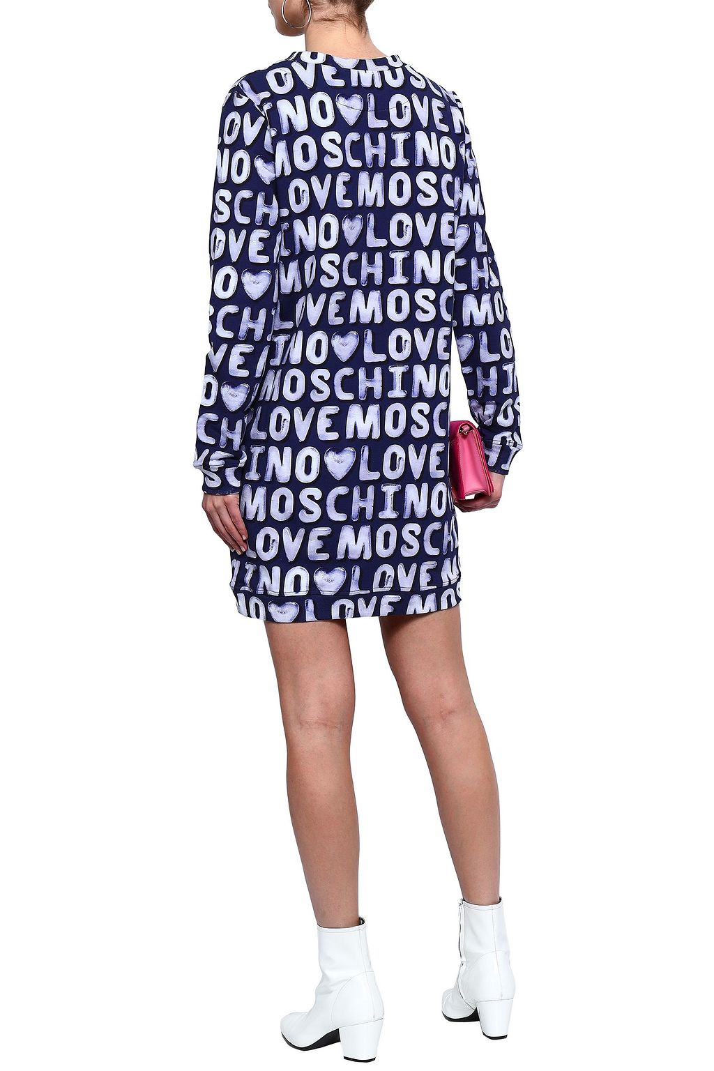 LOVE MOSCHINO Printed stretch-cotton jersey mini dress