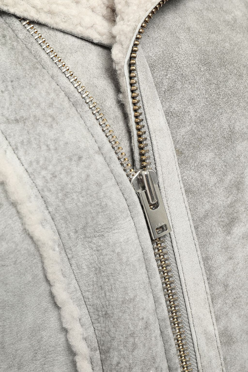 IRO Synal cropped suede-effect shearling biker jacket