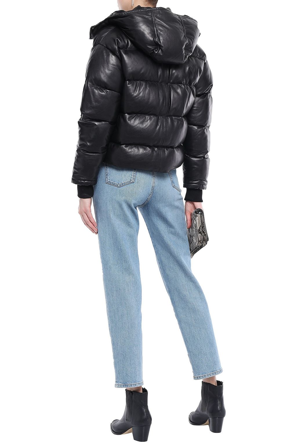 IRO Collyn quilted leather hooded coat